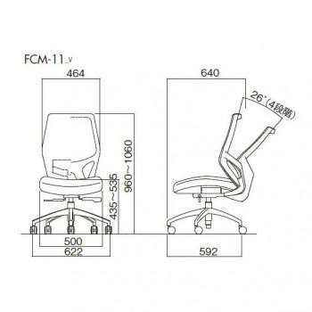 藤沢工業(TOKIO)　オフィスチェア　FCM-11 ブラック_4