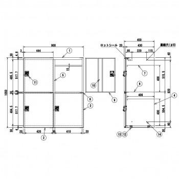 壁面収納家具/D:450・ホワイトタイプ パーソナル収納庫 投入口無 ダイヤル錠 固定棚4枚付 ALPSホワイト色 COM-UAL-W11D_1