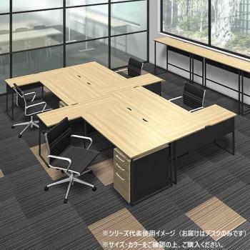 井上金庫販売 オフィス用 サイドデスク 1245 脚ブラック/天板フォレスト SFD-B1245 FO_1
