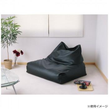 日本製 ビーズクッション ビーズチェアW レザー ブラックの画像