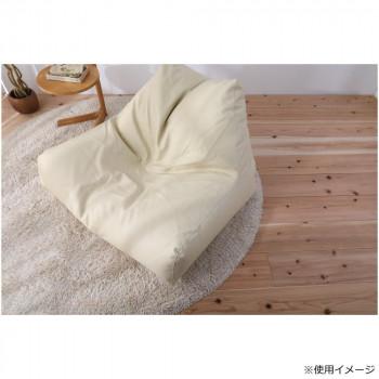日本製 ビーズクッション ビーズチェアW レザー アイボリーの画像
