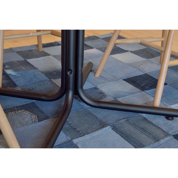 ダリオ カフェテーブル 天然木化粧繊維板(オーク) スチール(粉体塗装 