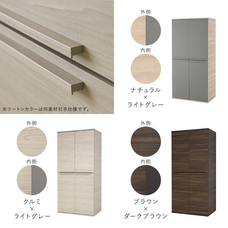 日本製たっぷり収納ワードローブ クルミ×ライトグレー_2
