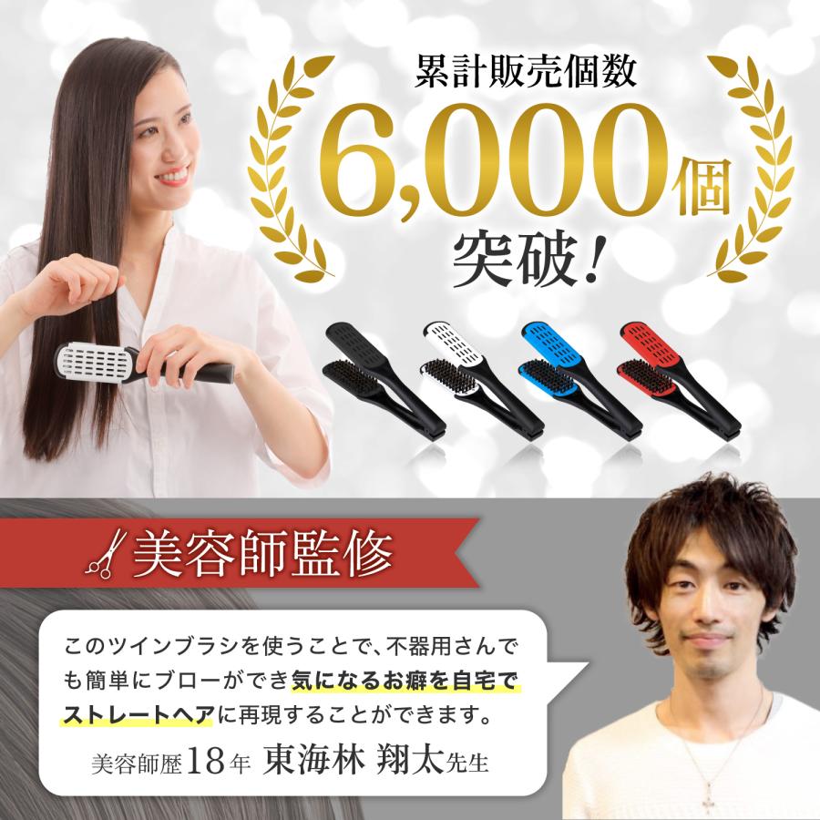 ツインブラシ TWIN BRUSH ブローブラシ 豚毛 縮毛 くせ毛 nonoru 現役