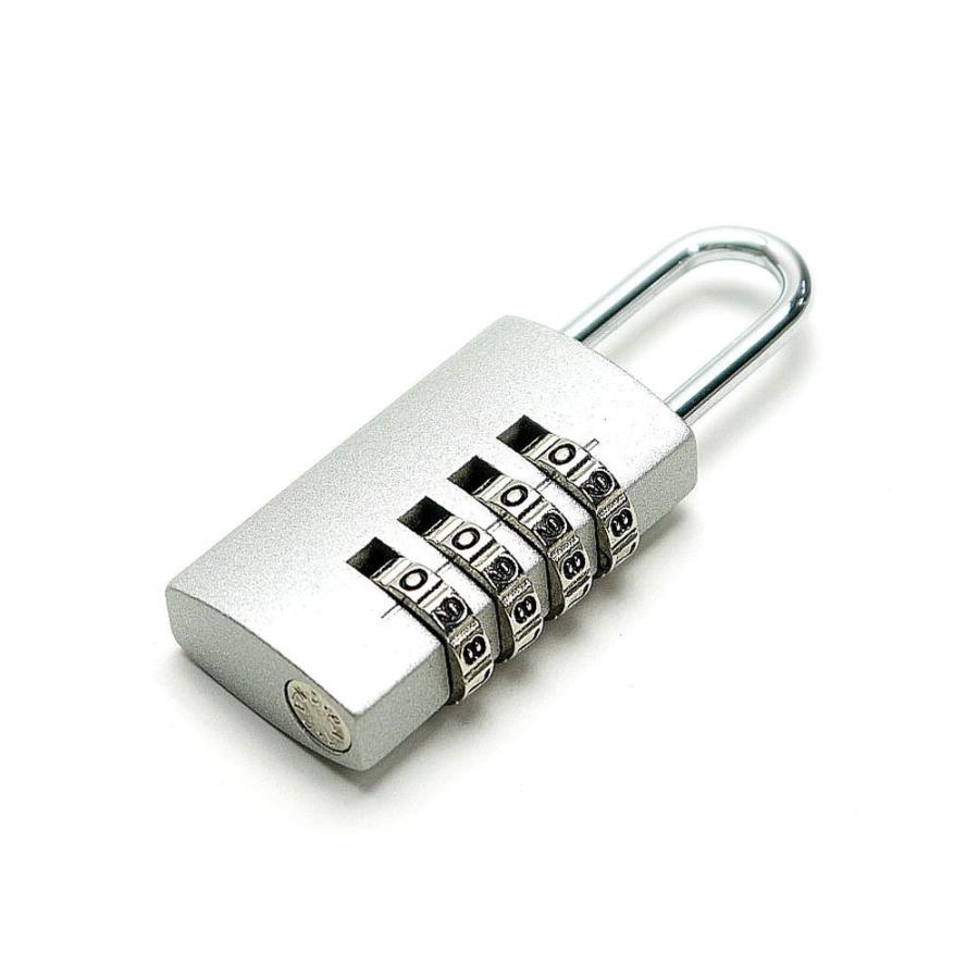 超軽量型 南京錠 ダイヤル式 4桁 暗証番号 ブラック/シルバー2色