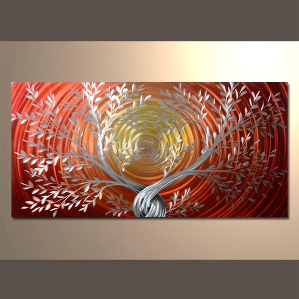 メタルアート 現代絵画 立体感のあるモダンアート ハンドメイド作品 ナチュラルライン 木B 2FMA-581 60×120cm
