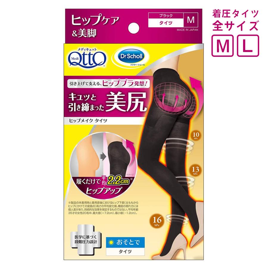 着圧タイツ メディキュット ヒップケア 美尻 美脚 加圧 黒 M L Mdq 01 Hangaa 通販 Yahoo ショッピング