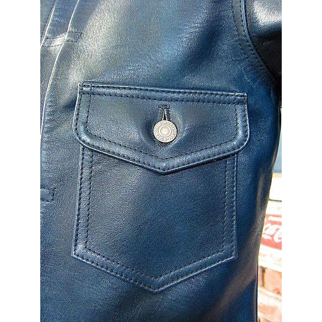 「送料無料・年末感謝」 ダブルヘリックス レザージャケット DOUBLE HELIX Gold Digger 180602 【BLUE】 【BCD1670449108】(58988円)