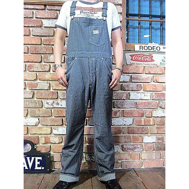 フェローズ オーバーオール Pherrow's Overalls 21S-271OA INDIGO HERRINGBONE HICKORY｜hangar-market