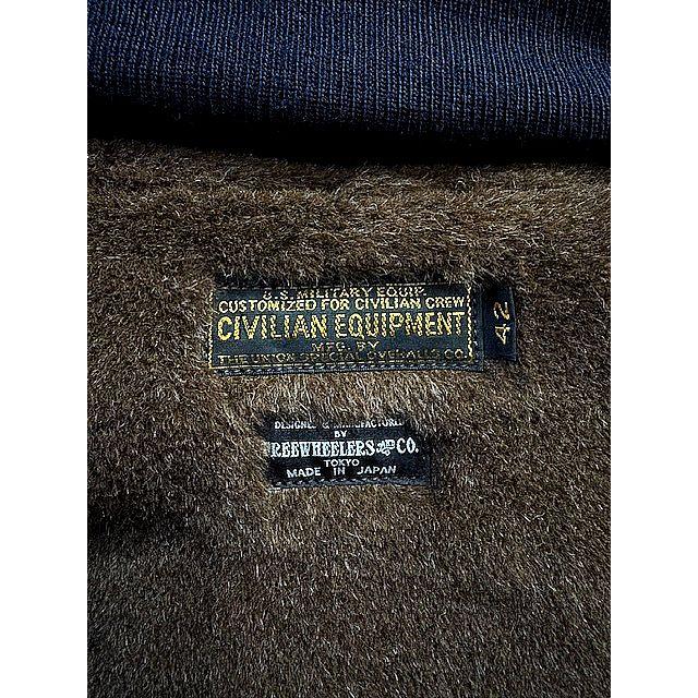 フリーホイーラーズ デッキジャケット FREEWHEELERS “KNUCKLE BONES” on “AAF 90thBG 400thBSQ” CIVILIAN DECK JACKET #2531004 DARK NAVYの画像