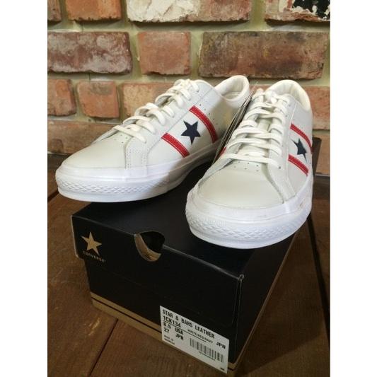 CONVERSE コンバース STAR & BARS LEATHER 1CK134 [WHITE/RED/NAVY 