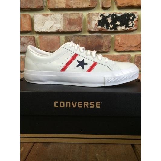 CONVERSE コンバース STAR & BARS LEATHER 1CK134 [WHITE/RED/NAVY 
