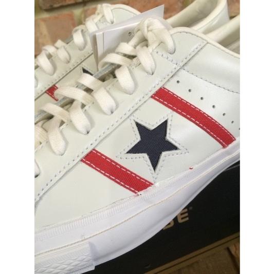 CONVERSE コンバース STAR & BARS LEATHER 1CK134 [WHITE/RED