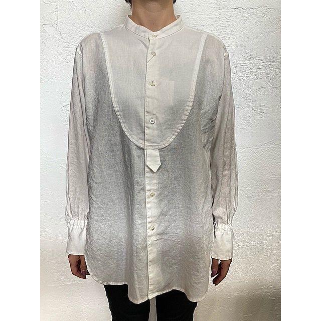ルメランジュ シャツ ロングシャツ Le melange 6153201 綿麻 バンドカラー シャツ 001.OFF WHITE | Le Melange | 01