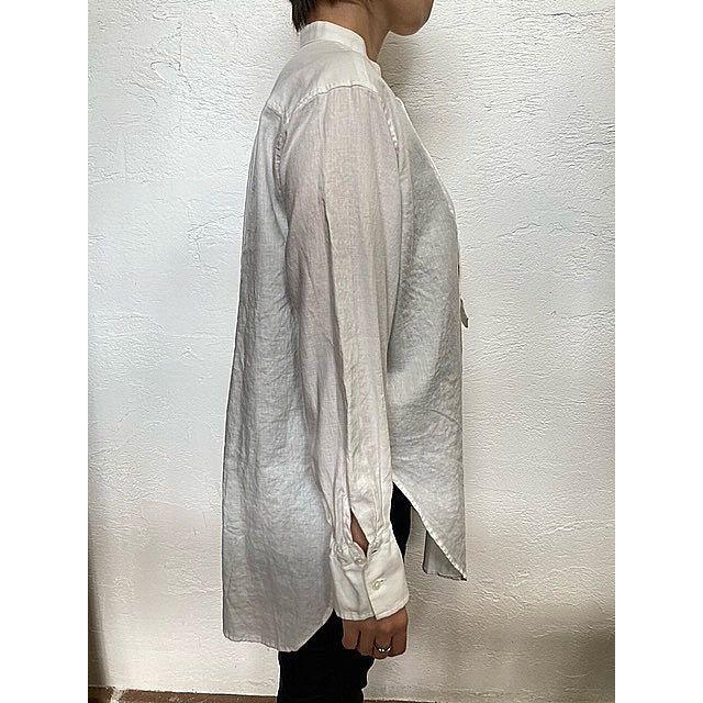 ルメランジュ シャツ ロングシャツ Le melange 6153201 綿麻 バンドカラー シャツ 001.OFF WHITE | Le Melange | 02