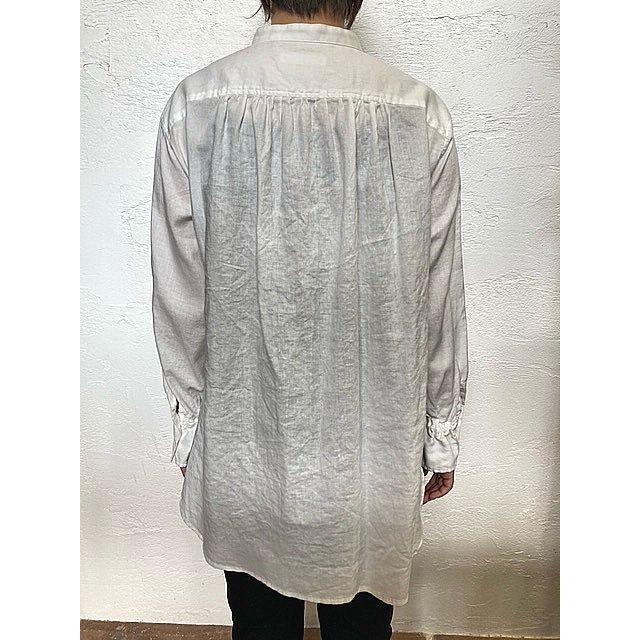 ルメランジュ シャツ ロングシャツ Le melange 6153201 綿麻 バンドカラー シャツ 001.OFF WHITE | Le Melange | 03