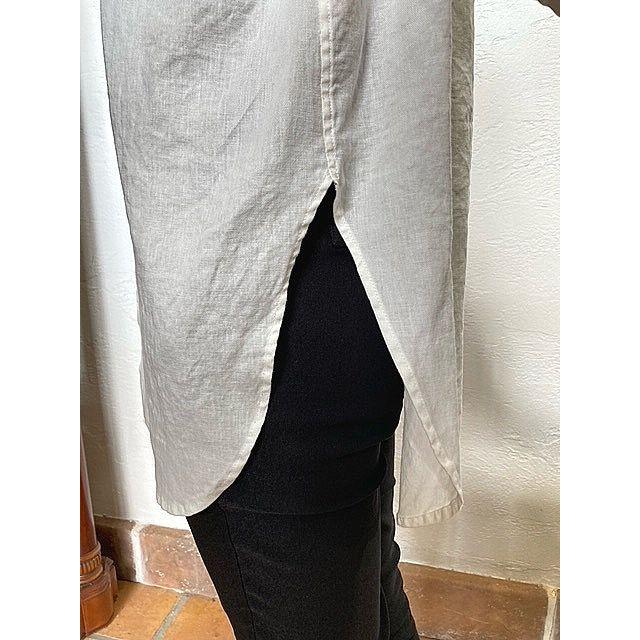 ルメランジュ シャツ ロングシャツ Le melange 6153201 綿麻 バンドカラー シャツ 001.OFF WHITE | Le Melange | 05