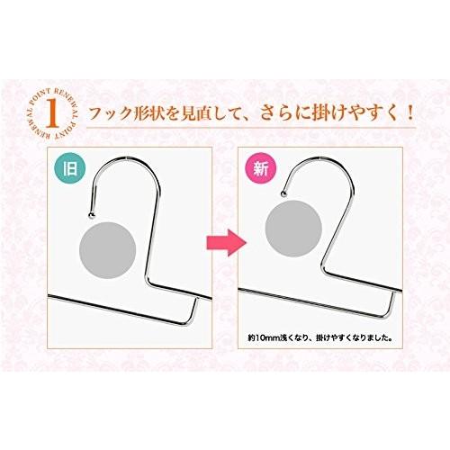 ハンガー Tシャツ用 首が伸びない 省スペース 高級 おしゃれ 収納 tshirt-hanger-100 クローム 100本セット【送料無料】φ3.5mm あすつく_3
