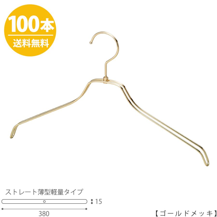 ハンガー シャツ用 TSW-2461BR-BN-38 ゴールド 100本【送料無料】 女性用 収納 クローゼット あすつく