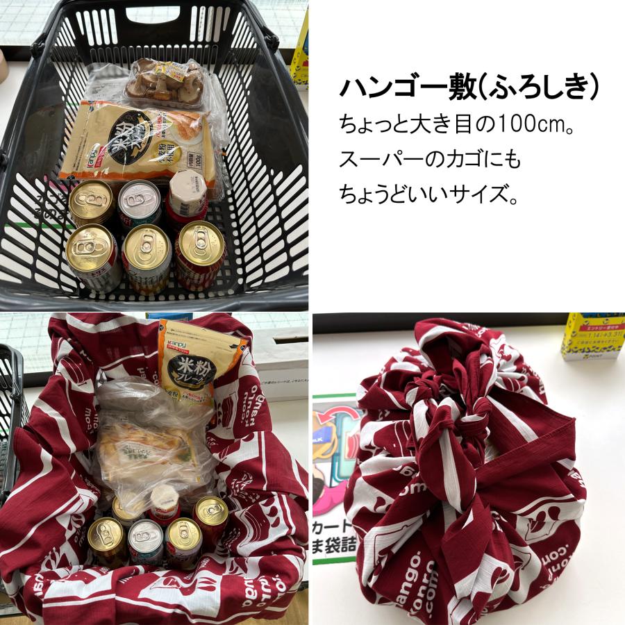 ハンゴーコンロ研究所 エコバッグ シャンタン 風呂敷 ハンゴー敷 (ふろしき) 100cm |  | 03