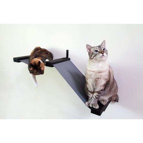 キャットタワー アメリカCatastrophic Creations 壁取り付け用キャットタワー スモールファブリックレースウエイハンモック オニキスグレーブラックの画像