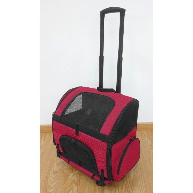 ペットカート アメリカGEN7PETS スマートレベルローラーキャリアーM レッドジオメトリック