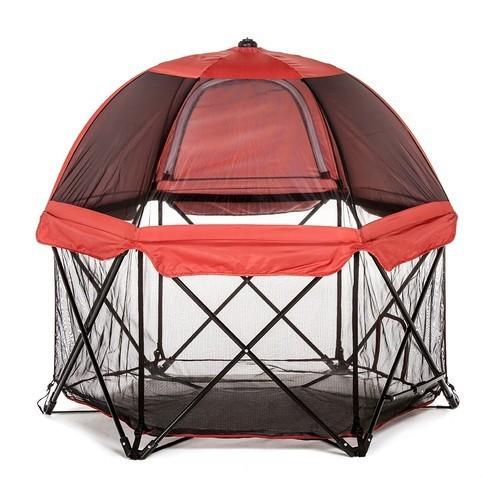 ペットゲート Carlson カールソン 6パネルデラックスペットサークル キャノピーセット レッド 2700