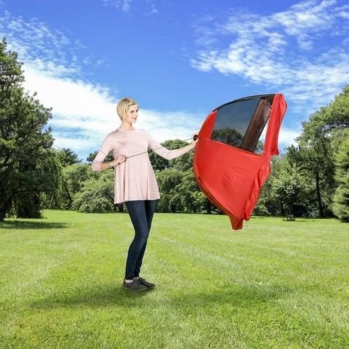 ペットゲート Carlson カールソン 6パネルデラックスペットサークル キャノピーセット レッド 2700 Carlson