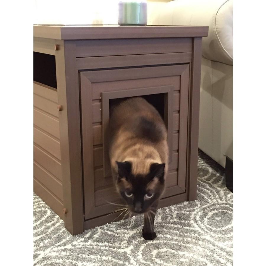正規品 猫トイレ おしゃれ ニューエイジペット キャットトイレクローゼット リッタールーエンドテーブル マホガニー S NEWAGEPET