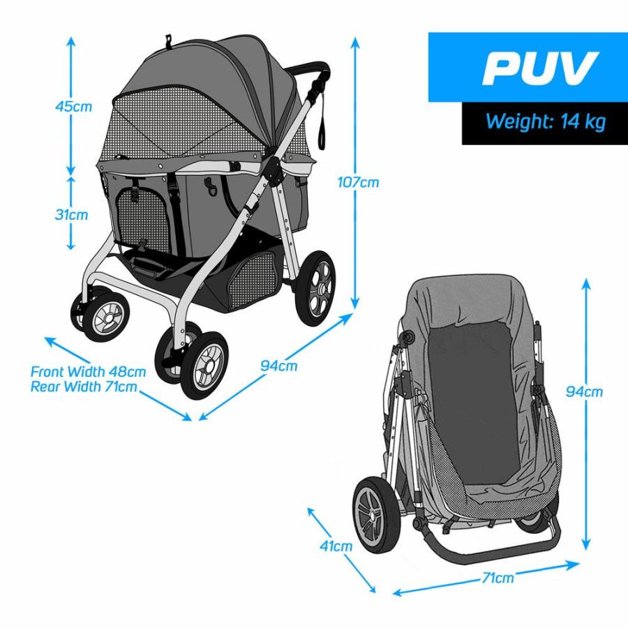 犬用 ペットカート ENZO ペットストローラー  ペット カート おしゃれ 犬用 ペットカート ENZO ペットストローラー PUV タープ