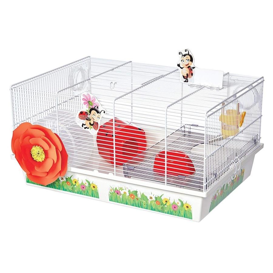 小動物ケージ アメリカミッドウエスト社ハムスター ケージ Critterville Ladybug Hamster Home WhiteRed