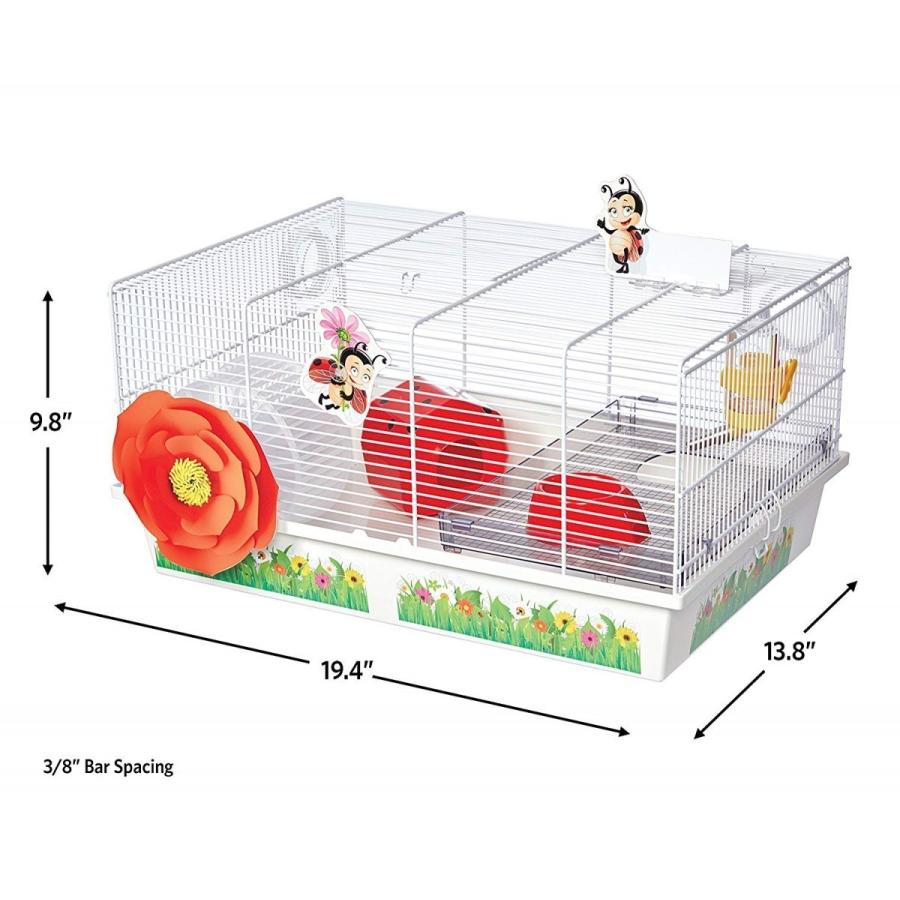 小動物ケージ アメリカミッドウエスト社ハムスター ケージ Critterville Ladybug Hamster Home WhiteRedの画像