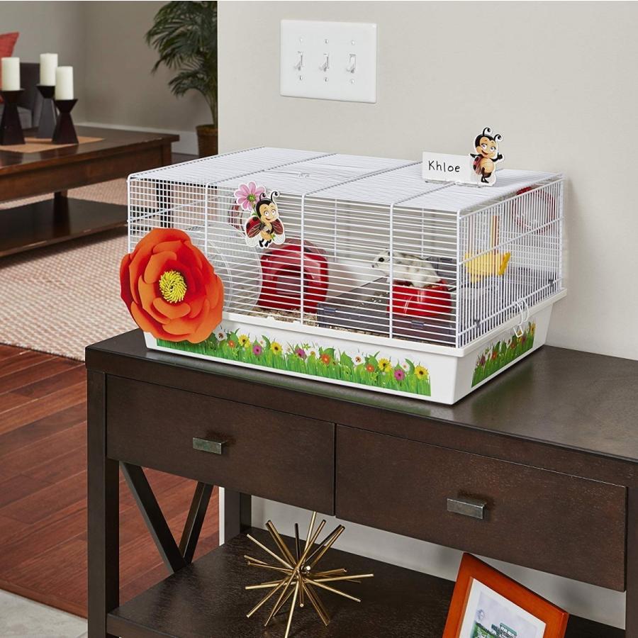 小動物ケージ アメリカミッドウエスト社ハムスター ケージ Critterville Ladybug Hamster Home WhiteRedの画像