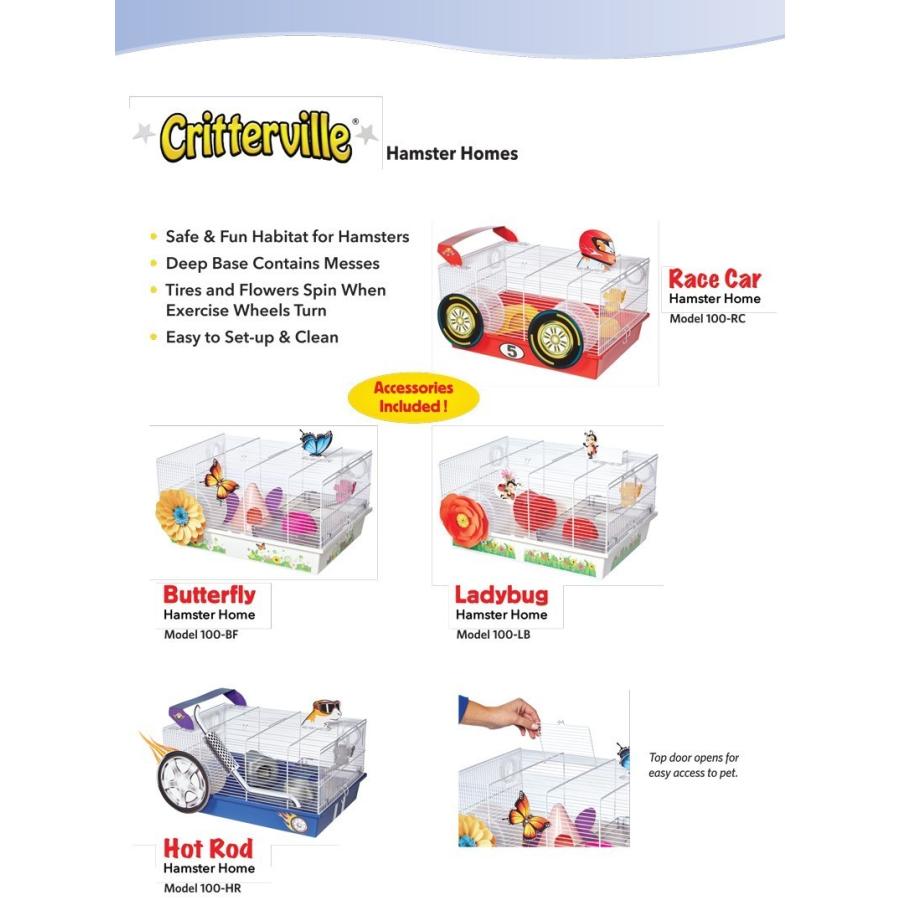 小動物ケージ アメリカミッドウエスト社ハムスター ケージ Critterville Ladybug Hamster Home WhiteRedの画像