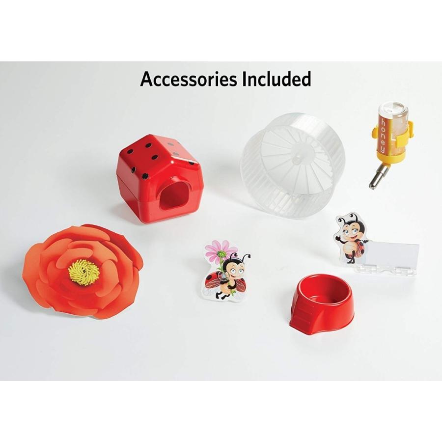 小動物ケージ アメリカミッドウエスト社ハムスター ケージ Critterville Ladybug Hamster Home WhiteRedの画像