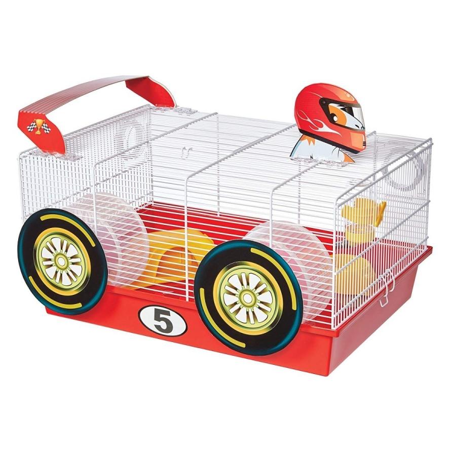 小動物ケージ ハムスターケージ アメリカ ミッドウエスト社 Critterville Race Car Hamster Home WhiteRed