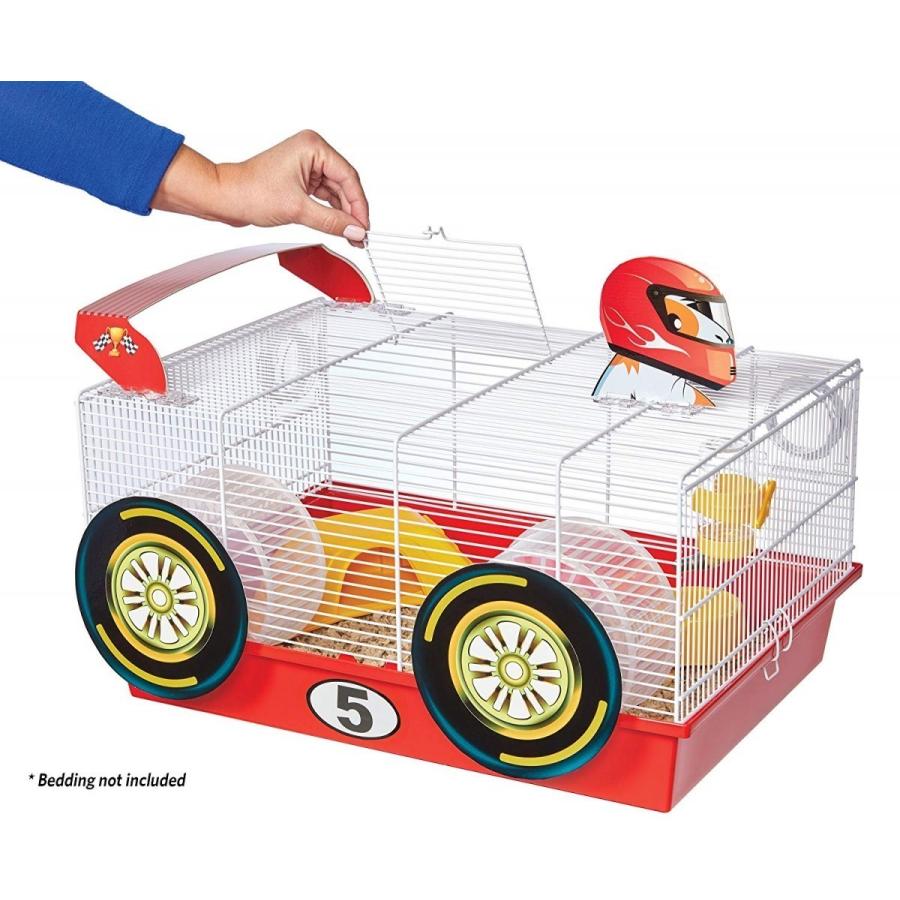 小動物ケージ ハムスターケージ アメリカ ミッドウエスト社 Critterville Race Car Hamster Home WhiteRedの画像