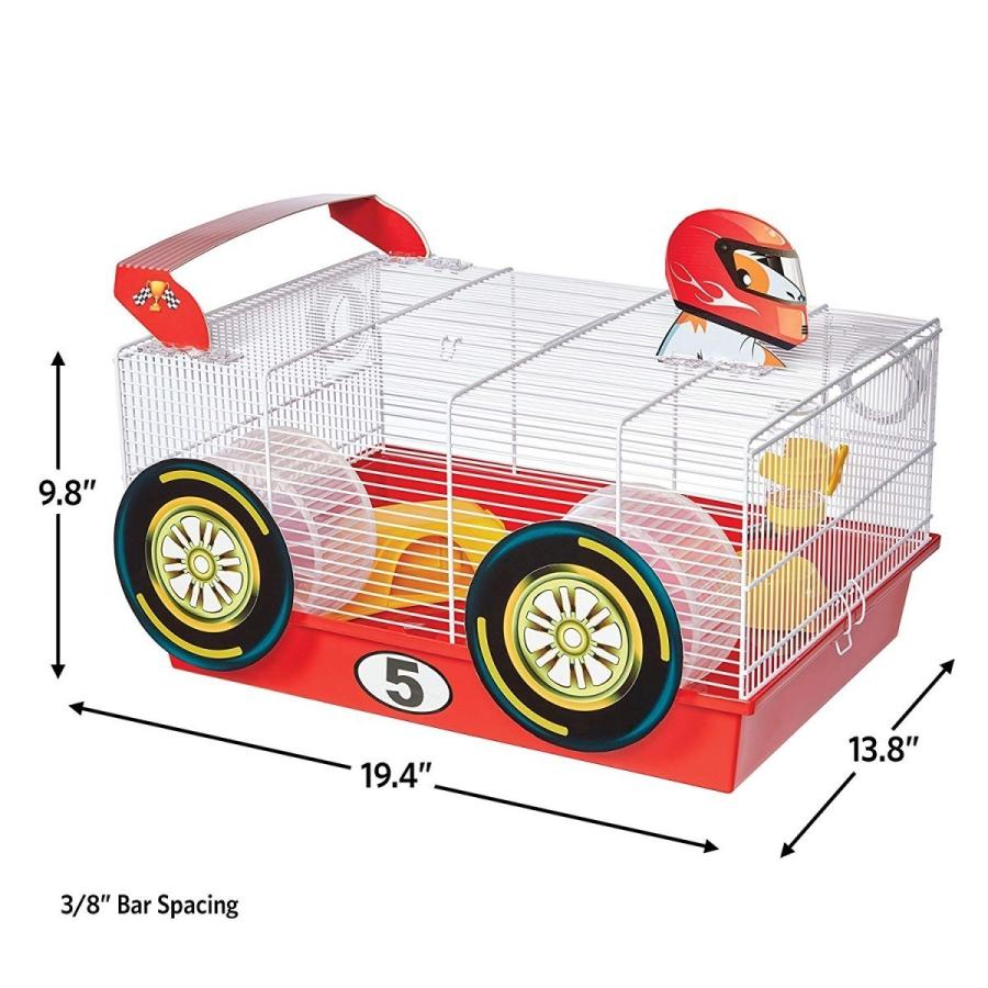 小動物ケージ ハムスターケージ アメリカ ミッドウエスト社 Critterville Race Car Hamster Home WhiteRedの画像