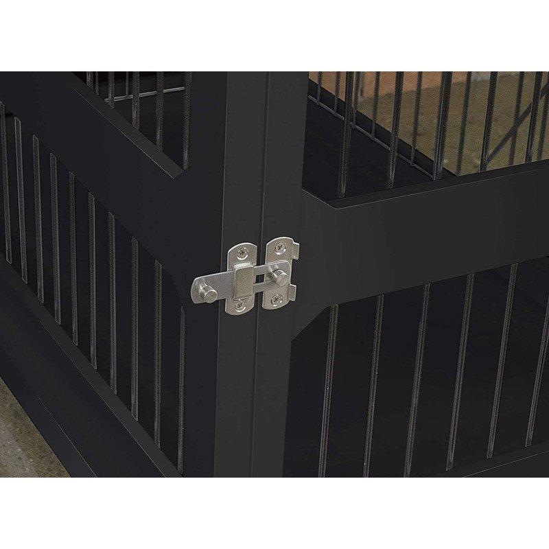 犬用ケージ アメリカzoovilla ドッグハウス スライドAサイドペットクレート＆エンドテーブル ブラック 犬小屋 室内