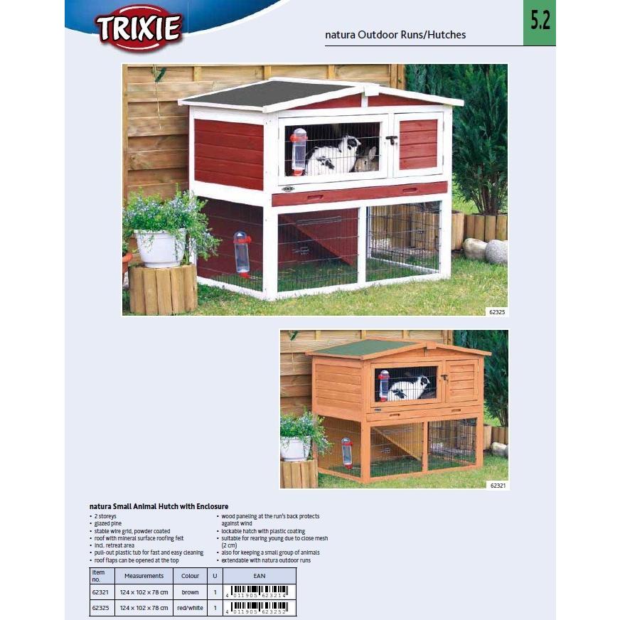 小動物ケージ ドイツTRIXIE 屋外用ラビットケージ スモールアニマルハッチエンクローズ ブラウン 大型商品 同梱不可