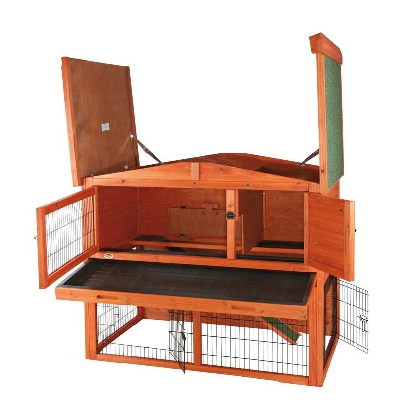 小動物ケージ ドイツTRIXIE 屋外用ラビットケージ スモールアニマルハッチエンクローズ ブラウン 大型商品 同梱不可