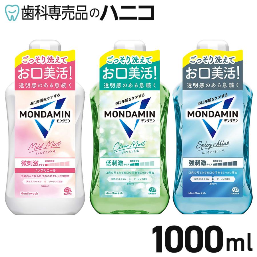 MONDAMIN マウスウォッシュ マイルドミント　クリアミントセ 1000ml モンダミン クリアミント 1000mL+250mL アース製薬｜Earth 通販