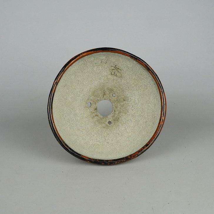 盆栽鉢 文山  越前文山 小型 長辺 約18cm 鯖江園芸 丸鉢 色絵 ぶどう 葡萄 ブドウ 高杯 釉薬 観賞用 現品 新品の画像