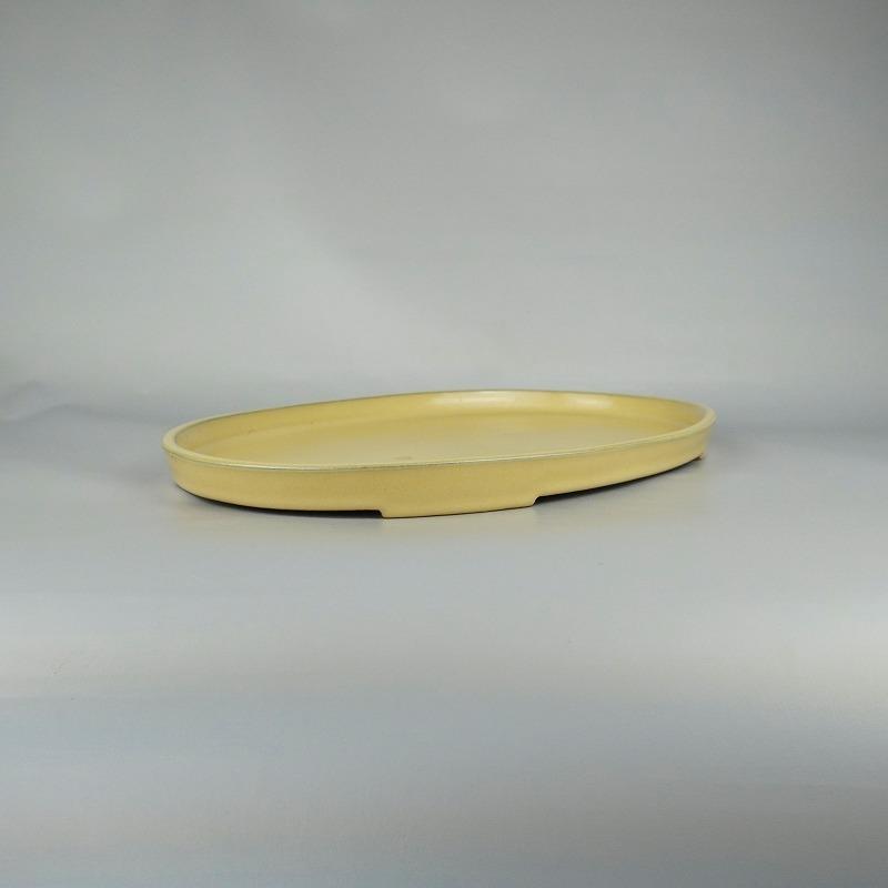 水盤　盆栽鉢時代落款白一菁陶園楕円水盤水石苔珠盆栽盆栽敷 水盤 盆栽鉢時代落款白一菁陶園楕円水盤水石苔珠盆栽盆栽敷