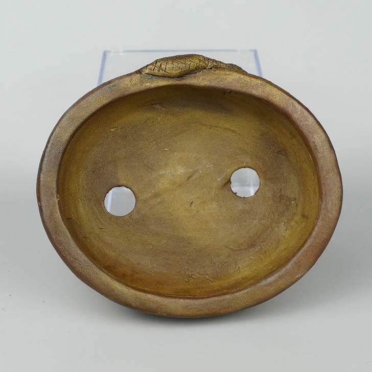 嵐山 谷嵐山 浮彫 籠図 雲足 楕円鉢 籠目 観賞用 盆栽鉢 現品 新品 嵐山