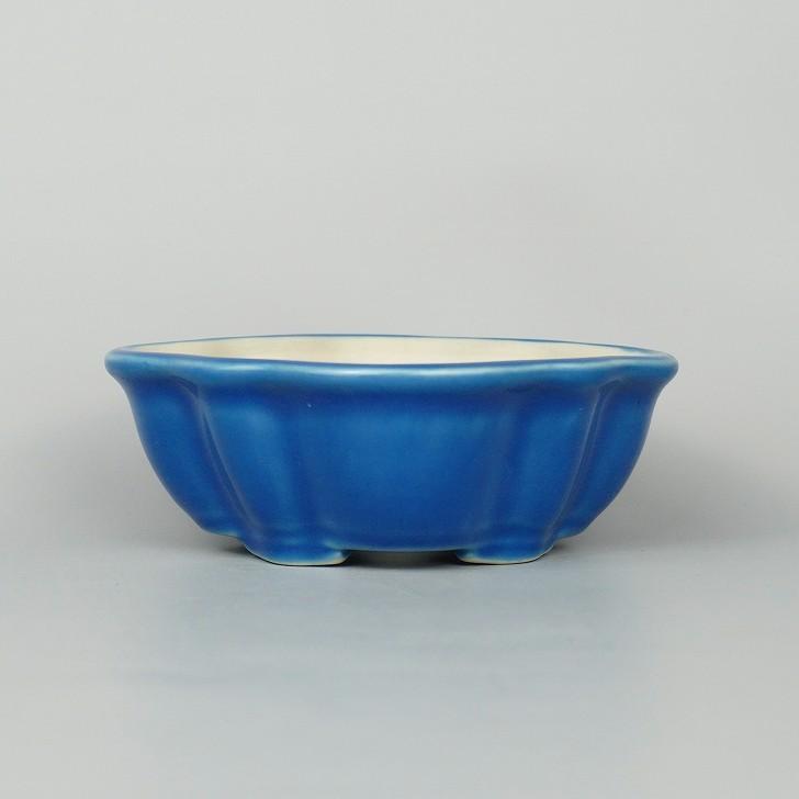 均釉木瓜式鉢 （※未使用※） 広東鉢 緑釉 大型鉢 盆栽