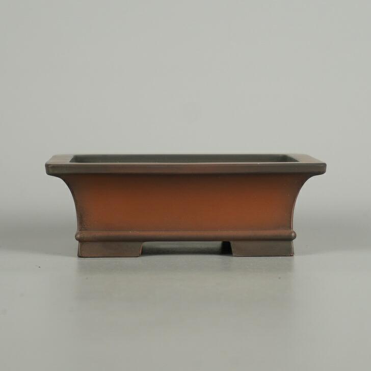 峰輝堂 植木鉢 盆栽鉢 中古】盆栽鉢 常滑 峰輝堂 小型 長辺 約 11.5cm 長方鉢 外縁 下帯 泥物