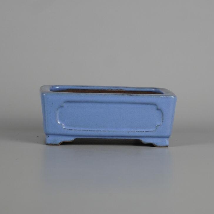 柴勝　長方　盆栽鉢 中古】盆栽鉢 常滑 柴勝 小型 長辺 約 11.1cm 長方鉢 窓入 釉薬 和鉢