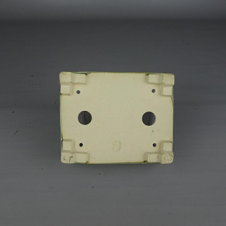 盆栽鉢 桂雲 福田桂雲 小型 長辺 約 12.1cm 長方鉢 下帯 釉薬 現品 新品の画像