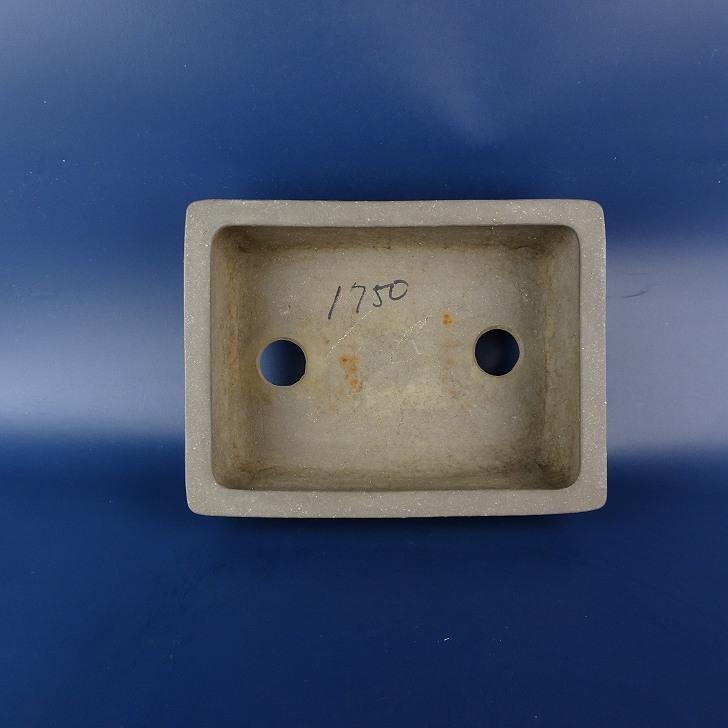 【中古】盆栽鉢 常滑 峰輝堂 小型 長辺 約 17.5cm 長方鉢 下帯 雲足 泥物 現品 中古鉢_3